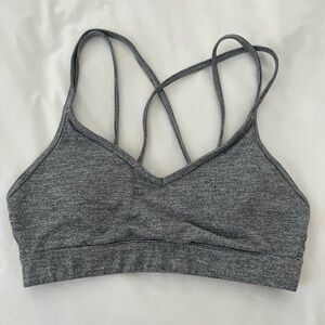 Grey striped sports bra